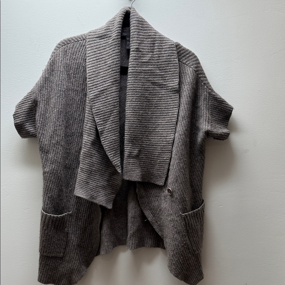 BCBGMaxAzria Taupe Open-Front Cardigan